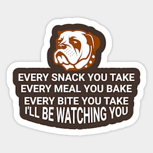 Watching Bulldog Fun Design Sticker